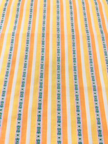 LAST PIECE Vintage Fabric 1960s Mod Stripe Textured Cotton 88cm x 50cm