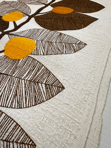 Vintage Fabric 1970s Super Graphic Retro Barkcloth Mandola Tennyson 59cm Wide