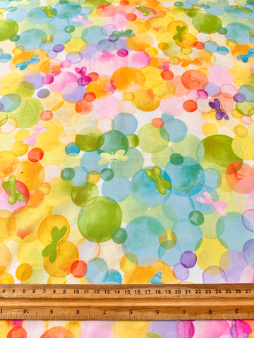 LAST 1/2m: Modern Fabric Quilt Cotton ‘Glee’ Tamara Kate for Michael Miller Bubbles Butterflies 112cm Wide