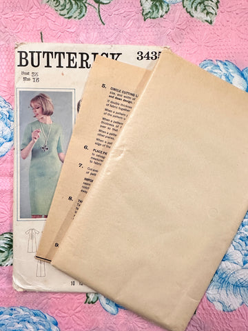 PROPORTIONED DRESS: Butterick Sewing Pattern 1960s Size 16 Bust 36 Unused FF *3435