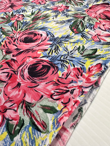 LAST 1/2m: Vintage Fabric 50s Magical Tropical Cotton 88cm x 50cm