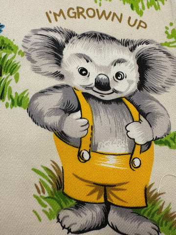 REMNANT Vintage Fabric Soft Furnishing Cotton Blinky Bill 1980s Pin Hole 49cm x 57cm