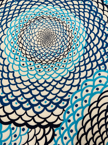 Vintage Fabric 1960s 70s Op Art Spirograph Cotton 108cm Wide