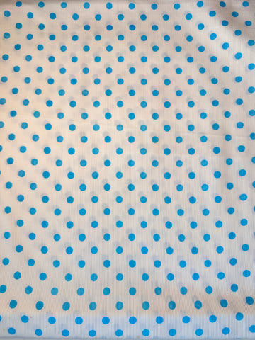 FAT QUARTER Vintage Fabric 1960s 70s Pale Blue Spot on Cotton Pique 44cm x 50cm