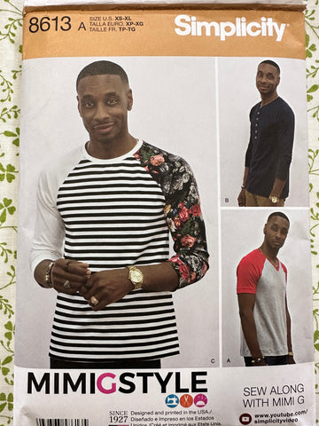MEN’S KNIT TOP: Simplicity Sewing Pattern Mimi G Style 2019 Sizes XS-XL Complete Cut *8613