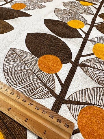 Vintage Fabric 1970s Super Graphic Retro Barkcloth Mandola Tennyson 59cm Wide