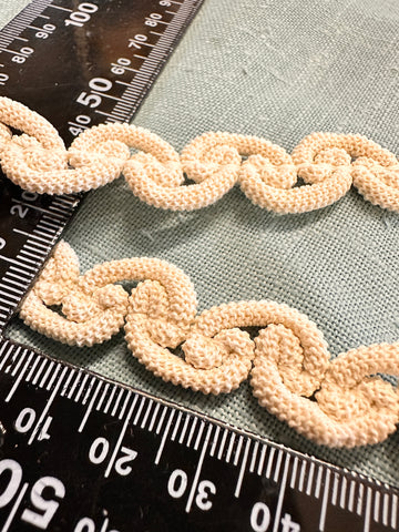 Vintage White Corded Knot Trim Mid-Century Made in England HTCB 1.5cm Wide