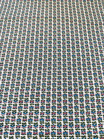 Vintage Fabric 1950s 60s Crispy Cotton w/ Small Buti Style Flowers 88cm Wide