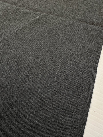 LAST PIECE Vintage Fabric Soft Wool 1980s? Dark Charcoal Suiting 128cm x 50cm