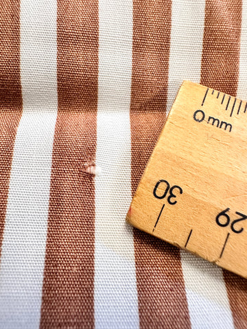 Vintage Fabric 1950s 1960s? Classic Chocolate Stripe on Crispy Cotton 88cm Wide
