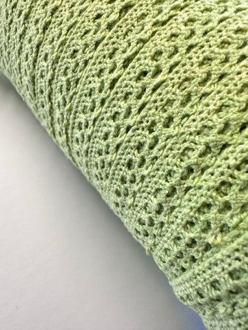 Vintage Woven Crochet Style Lime Green Cotton Trim 1960s 70s 10mm Wide
