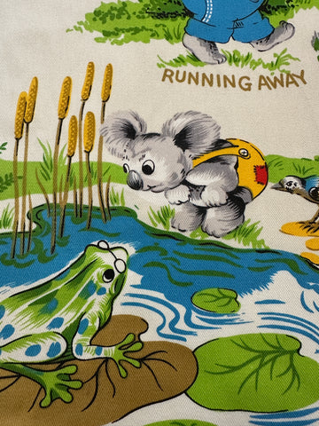 REMNANT Vintage Fabric Soft Furnishing Cotton Blinky Bill 1980s 49cm x 57cm