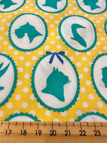 Modern Fabric 2013 Lisette Liesl & Co Yellow Teal Cotton Poplin 108cm x 50cm