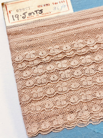 Vintage Lace Trim 1950s France French Ecru Coffee Net 28mm Wide