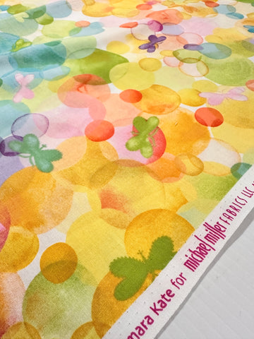 LAST 1/2m: Modern Fabric Quilt Cotton ‘Glee’ Tamara Kate for Michael Miller Bubbles Butterflies 112cm Wide
