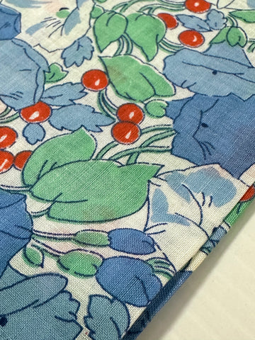 Vintage Fabric Oh My! Liberty?  Bright Old World Flowers & Berries Cotton 88cm Wide