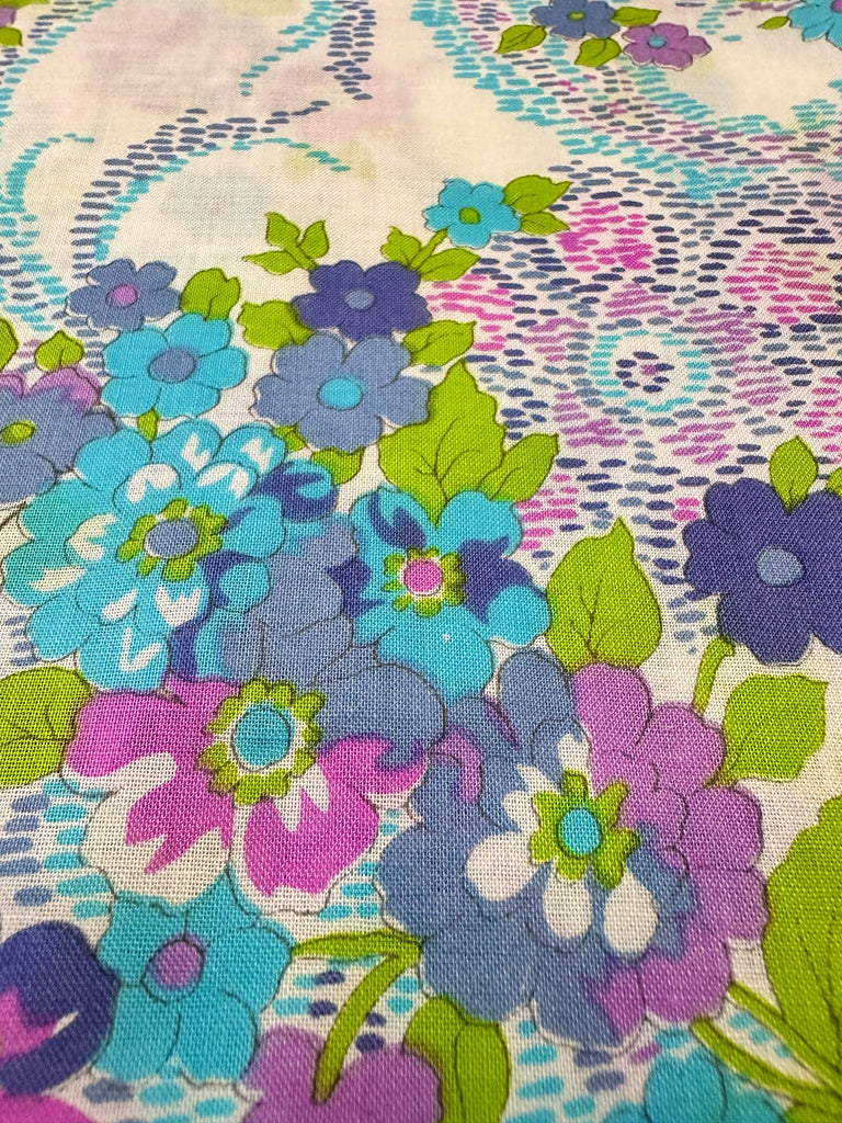 Vintage Fabric 1970s Hippie Boho Cotton Voile 88cm Wide
