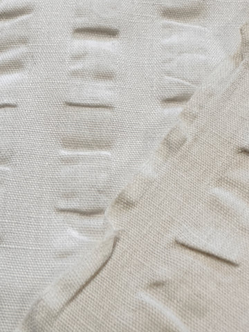 Vintage Fabric 1960s 70s Classic White Cotton Seersucker 88cm Wide