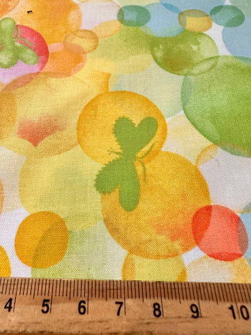 LAST 1/2m: Modern Fabric Quilt Cotton ‘Glee’ Tamara Kate for Michael Miller Bubbles Butterflies 112cm Wide