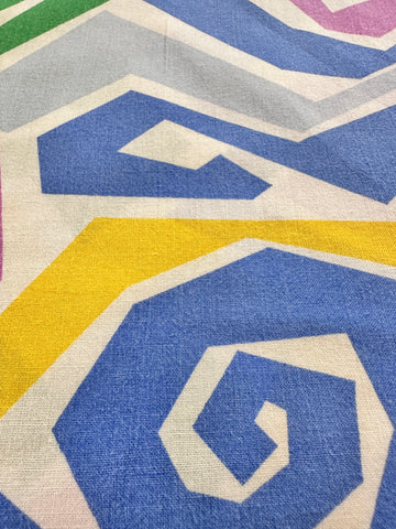 CLEARANCE Vintage Fabric 1980s Cotton Sheeting w/ Memphis Pattern 112cm Wide