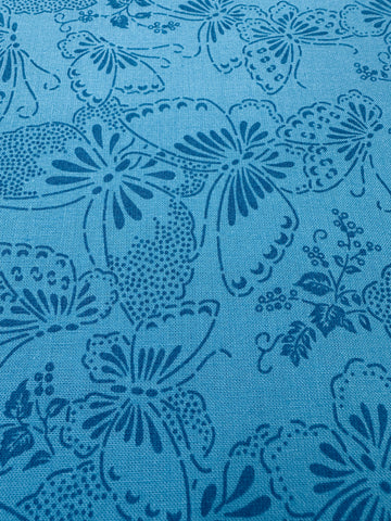 Modern Fabric Quilt Cotton All Over Blue Butterflies on Blue 120cm Wide
