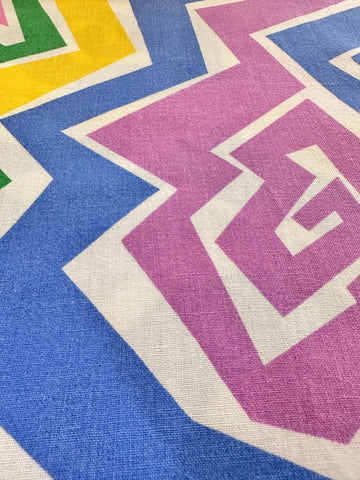 CLEARANCE Vintage Fabric 1980s Cotton Sheeting w/ Memphis Pattern 112cm Wide