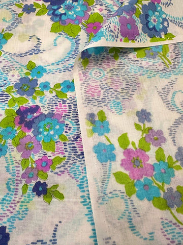 Vintage Fabric 1970s Hippie Boho Cotton Voile 88cm Wide