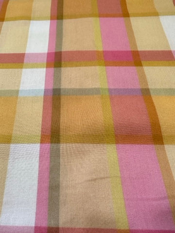 Modern Fabric 2000s Quality Adairs Cotton Sheeting Bright Plaid 100cm Wide