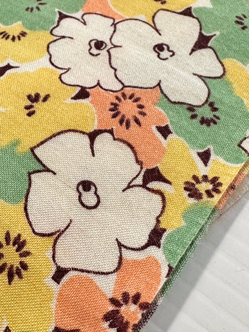 Vintage Fabric 40s 50s Dress Cotton w/ Pretty Floral 88cm Wide