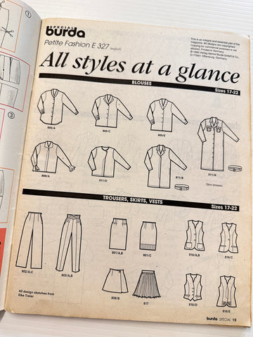 SPECIAL BURDA MAGAZINE FALL/WINTER ‘95/96: Petite Fashion Complete with Patterns