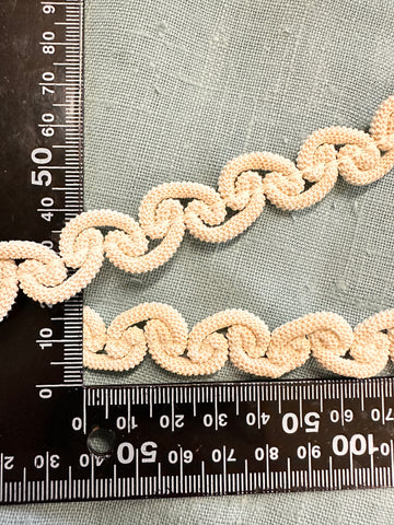 Vintage White Corded Knot Trim Mid-Century Made in England HTCB 1.5cm Wide