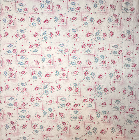 FAT QUARTER Vintage Fabric 70s Sweet 1930s Style Floral Cotton Sheeting 50cm x 50cm