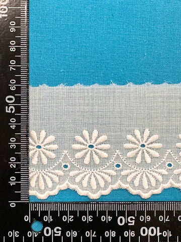 Modern Cotton Trim White Broderie Anglaise 6cm Wide