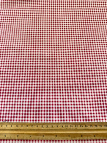 Modern Fabric 2000s Quality Sheridan Cotton Sheeting Red White Gingham 100cm Wide