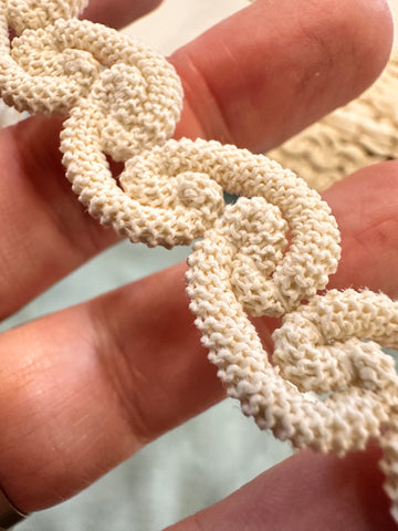 Vintage White Corded Knot Trim Mid-Century Made in England HTCB 1.5cm Wide