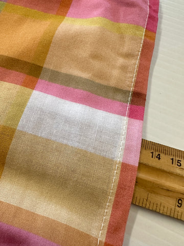 Modern Fabric 2000s Quality Adairs Cotton Sheeting Bright Plaid 100cm Wide