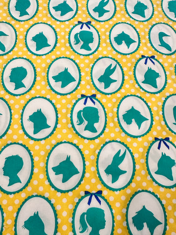 Modern Fabric 2013 Lisette Liesl & Co Yellow Teal Cotton Poplin 108cm x 50cm