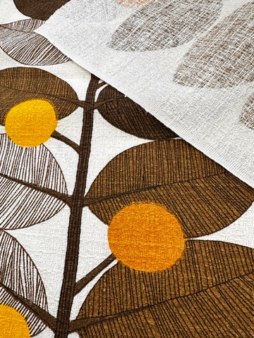 Vintage Fabric 1970s Super Graphic Retro Barkcloth Mandola Tennyson 59cm Wide