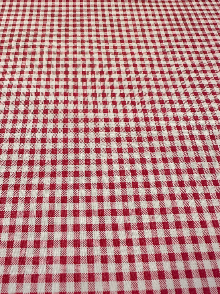 Modern Fabric 2000s Quality Sheridan Cotton Sheeting Red White Gingham 100cm Wide