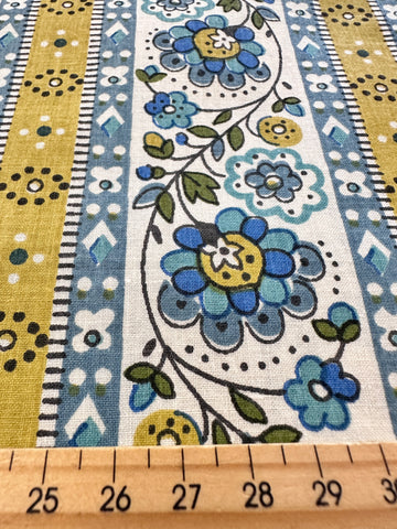 LAST PIECE Vintage Fabric 1960s? York Handprint ‘Lynn’ Cotton 110cm x 50cm