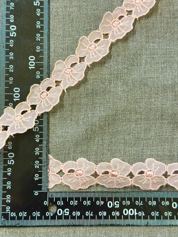 Vintage Pale Pink Lace Trim Mid-Century Made in Austria 2.5cm Wide