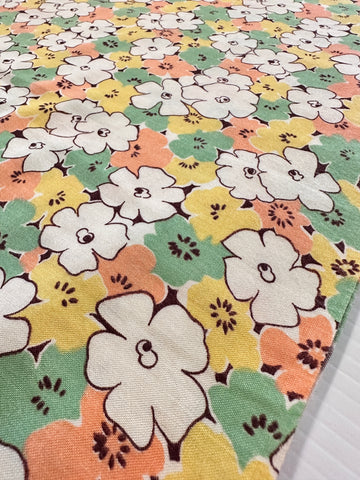Vintage Fabric 40s 50s Dress Cotton w/ Pretty Floral 88cm Wide