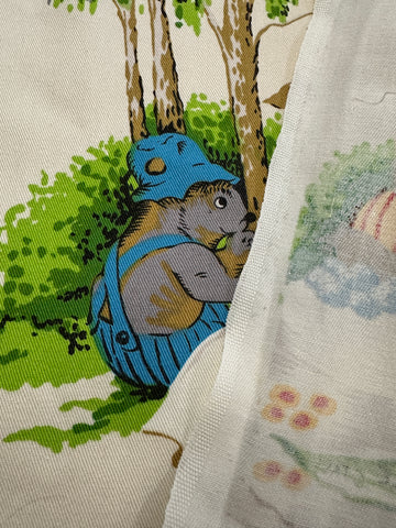REMNANT Vintage Fabric Soft Furnishing Cotton Blinky Bill 1980s Pin Hole 49cm x 49cm