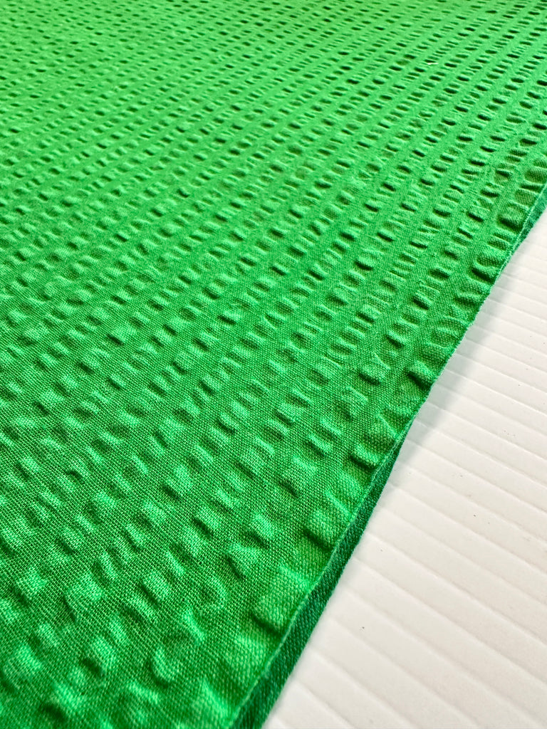 Vintage Tablecloth Unused Cotton Blend 1970s? 80s? Apple Green Seersucker 136cm x 172cm
