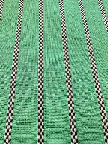 FAT QUARTER Vintage Fabric 1930s Classic Black & White Check on Green Crispy Cotton 44cm x 50cm