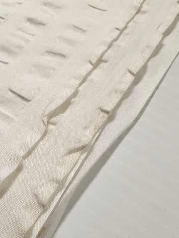 Vintage Fabric 1960s 70s Classic White Cotton Seersucker 88cm Wide