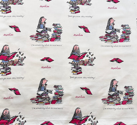 Modern Fabric 2013? Roald Dahl Matilda Quentin Blake Illustrations 68cm Wide