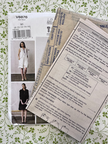 LOOSE-FITTING DRESS w/ POCKETS: Vogue Sewing Pattern Marcy Tilton 2013 Sizes 8-16 Complete FF *V8876