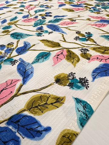 LAST PIECE Vintage Fabric 1960s? 50s? Super Special Legler Italy Textured Cotton 88cm x 50cm