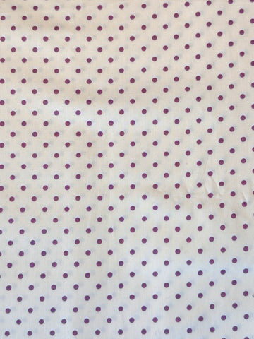 Modern? Vintage 80s? Fabric Sweet Tiny Dark Lavender Dots on Cream Quilt Cotton 112cm Wide